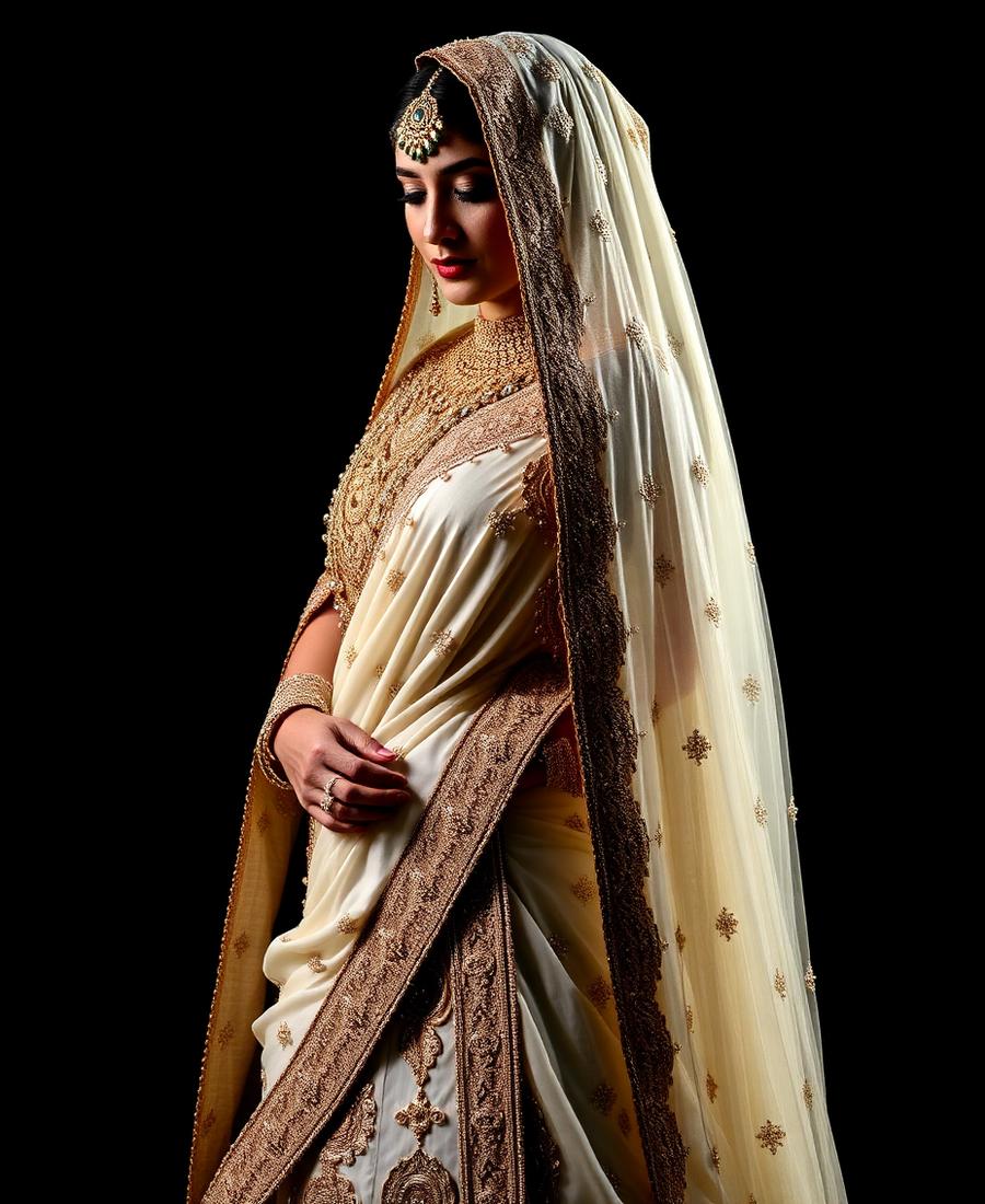 Ivory Pearl Bridal Drape